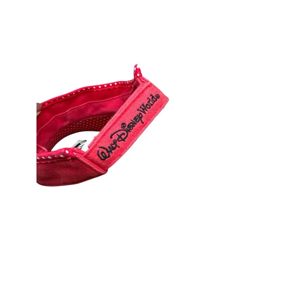 Walt Disney World Kids Minnie Mouse‎ Red Polka Dot Visor Hat Embroidered